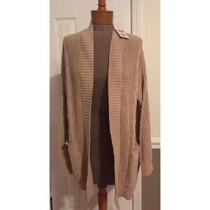 Women's New Directions Cardigan Sweater Sand Box Tan Medium